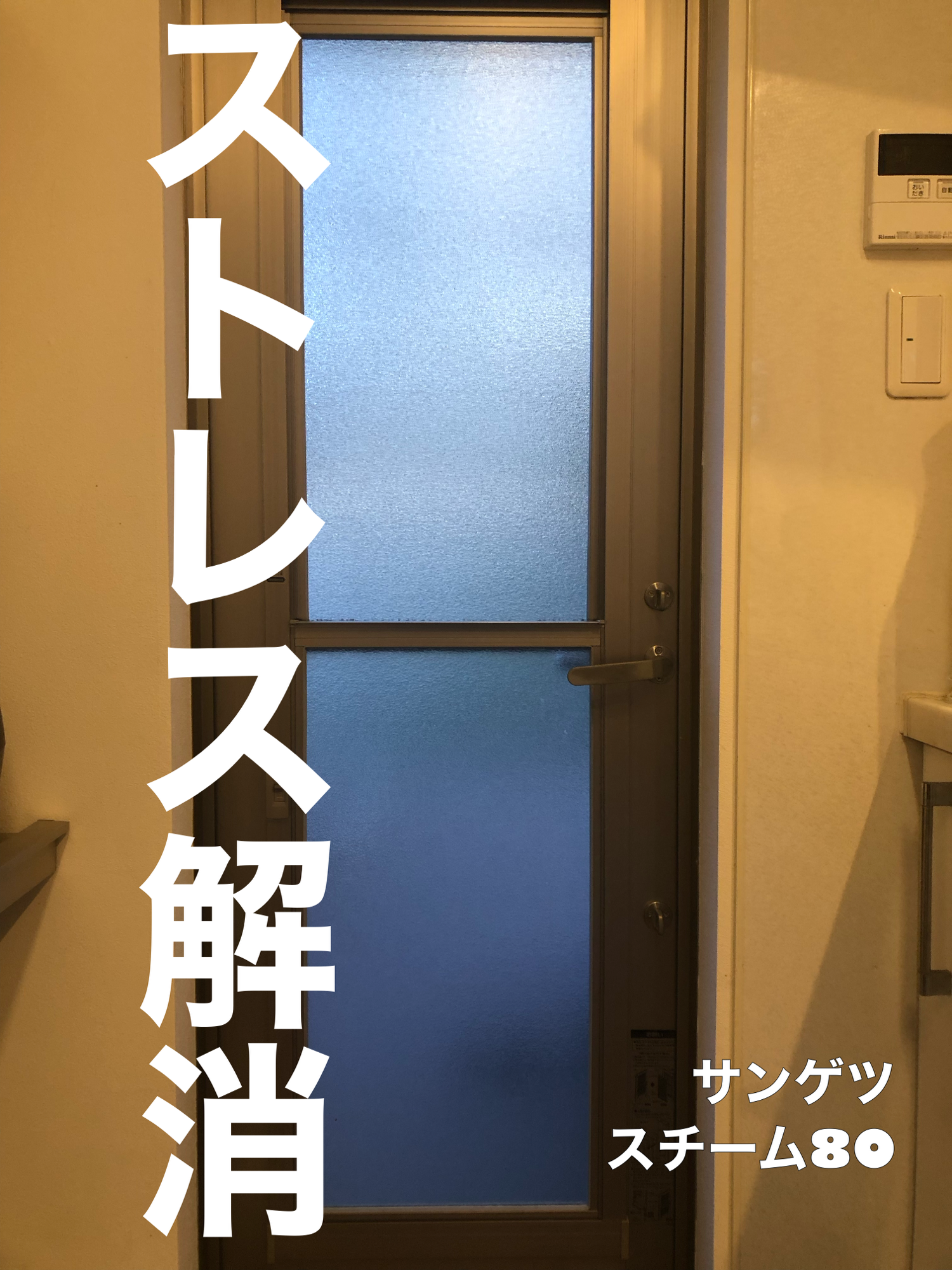 【施工実績】大阪府豊中市｜戸建て｜サンゲツ　スチーム80｜勝手口の視線対策にすりガラス調フィルム｜2025年12月